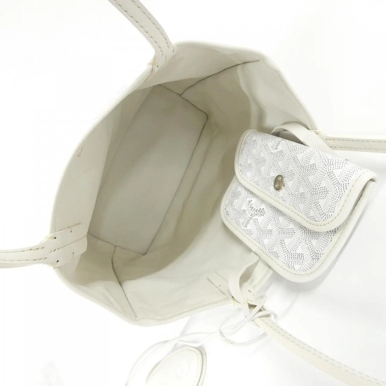 GOYARD Anjou Handbag Canvas 白色 帆布 未使用品 - 縮圖 5