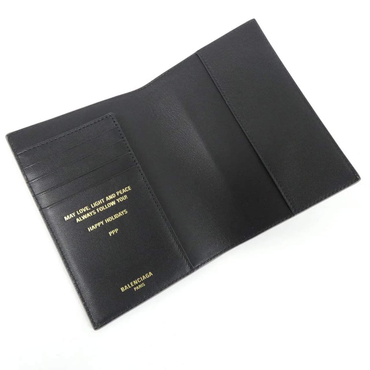BALENCIAGA 787742 護照套 灰色 中古品A - 縮圖 5