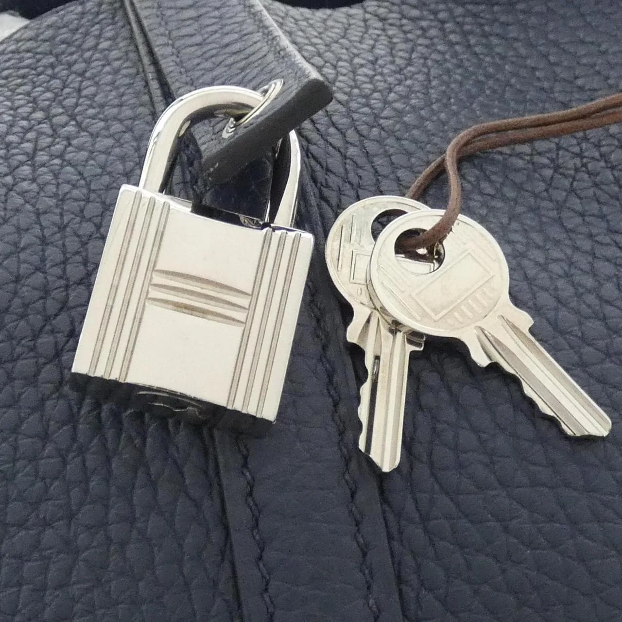 HERMES Picotin 056289CK Handbag Clemence Blue Clemence Leather Rank A - Thumbnail 4