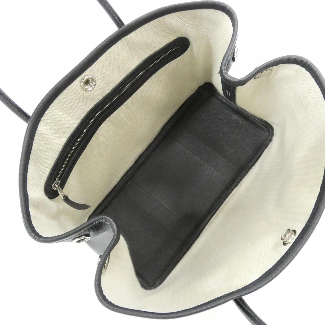 HERMES Garden Party 069574CK Tote Epsom Black Epsom Leather Rank A - Thumbnail 8