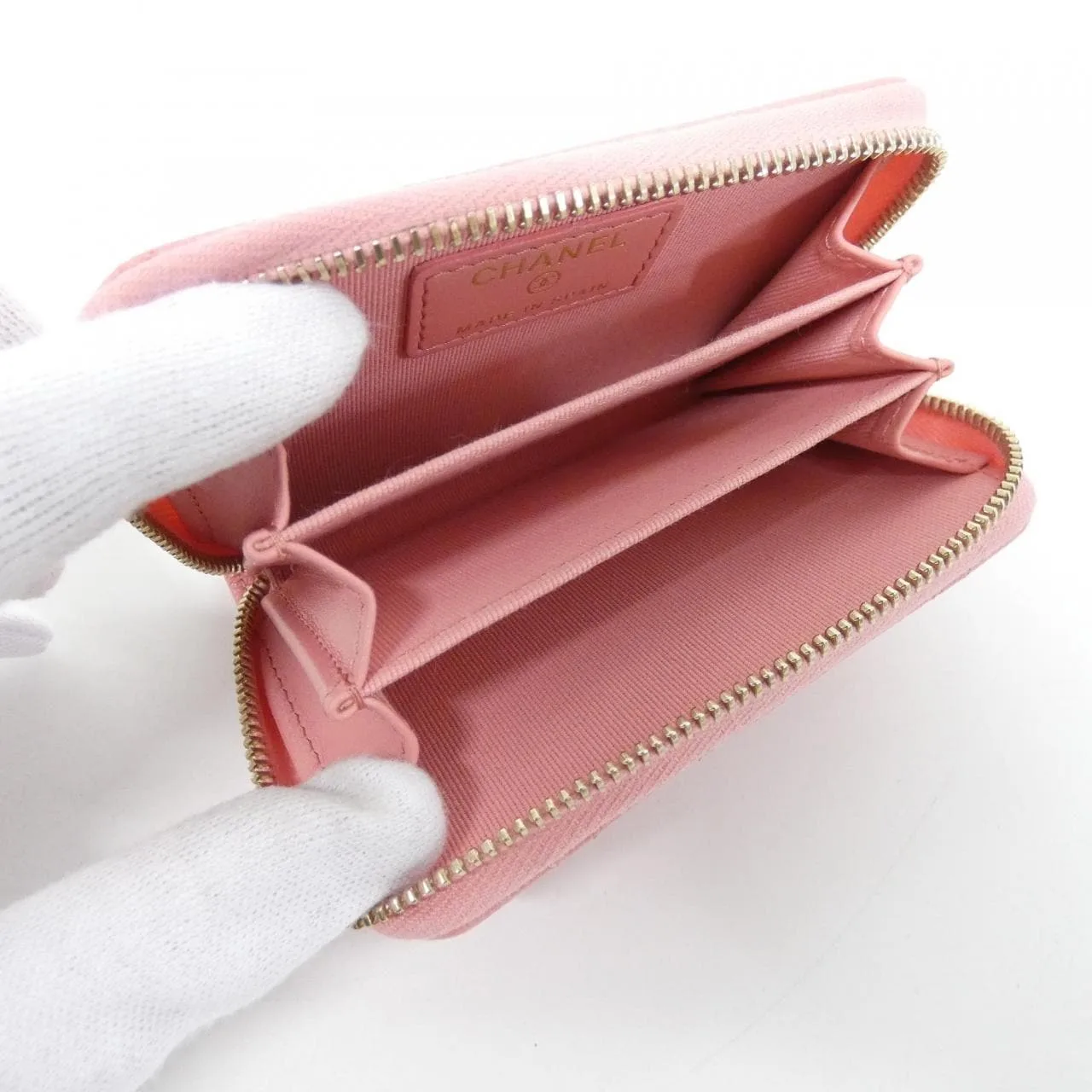 CHANEL Timeless Classic AP0216 Coin Case Grained Calfskin 粉色 荔枝紋牛皮 中古品A - 縮圖 7