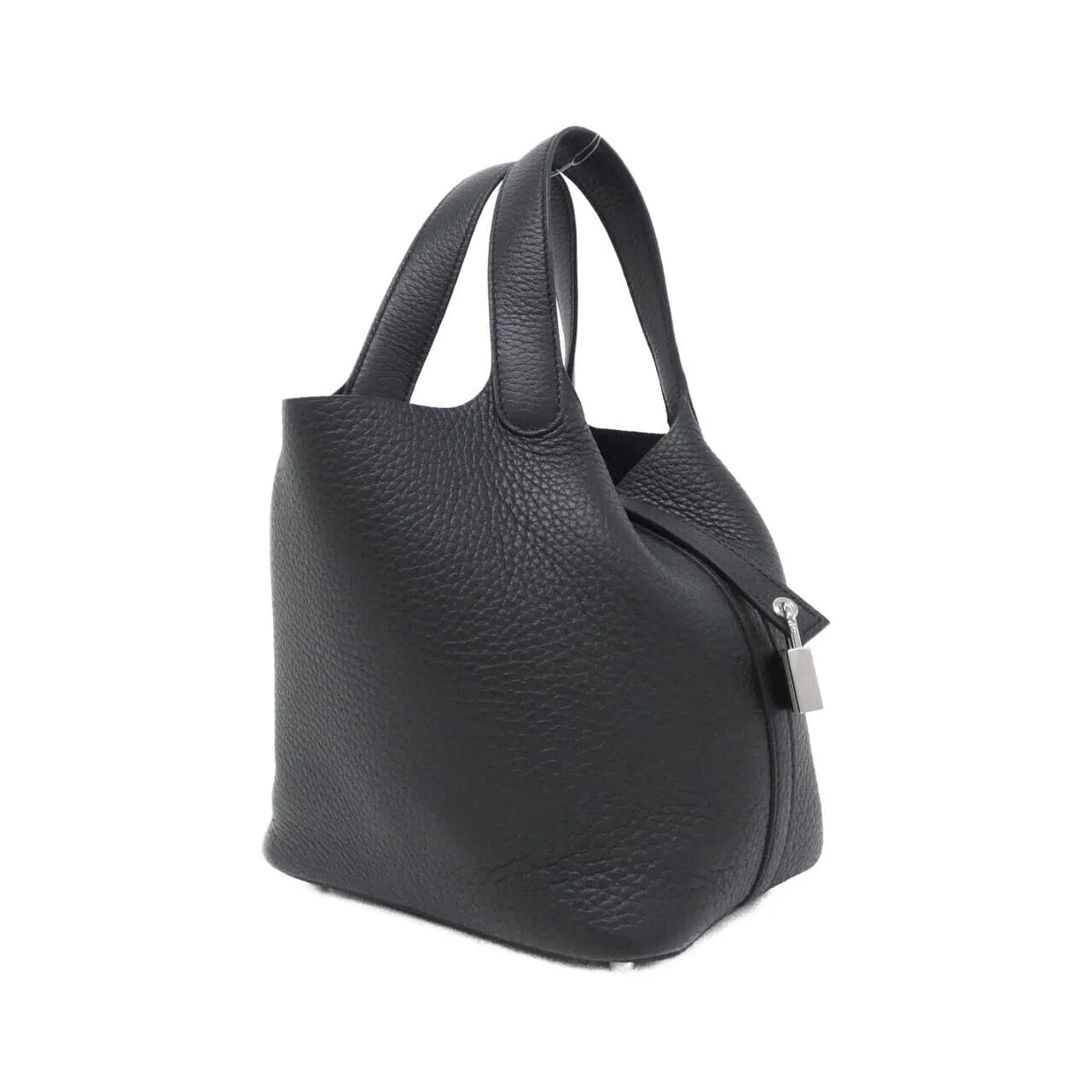 HERMES Picotin 056289CK Handbag Clemence Black