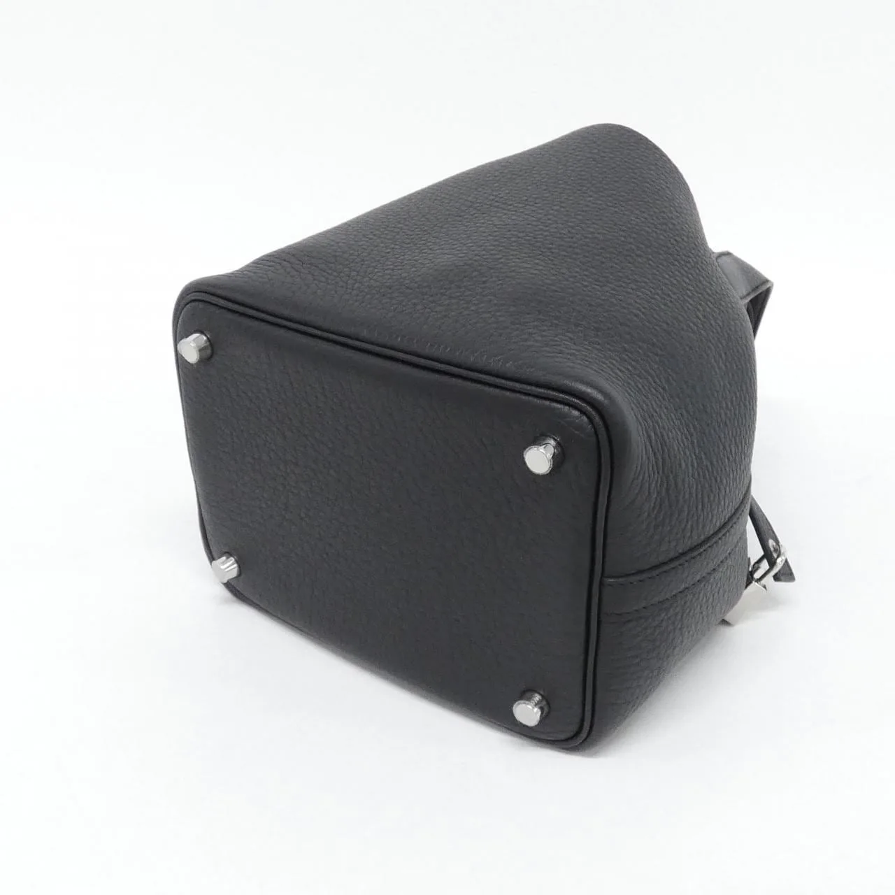 HERMES Picotin 056289CK Handbag Clemence Black Clemence Leather Rank A - Thumbnail 2