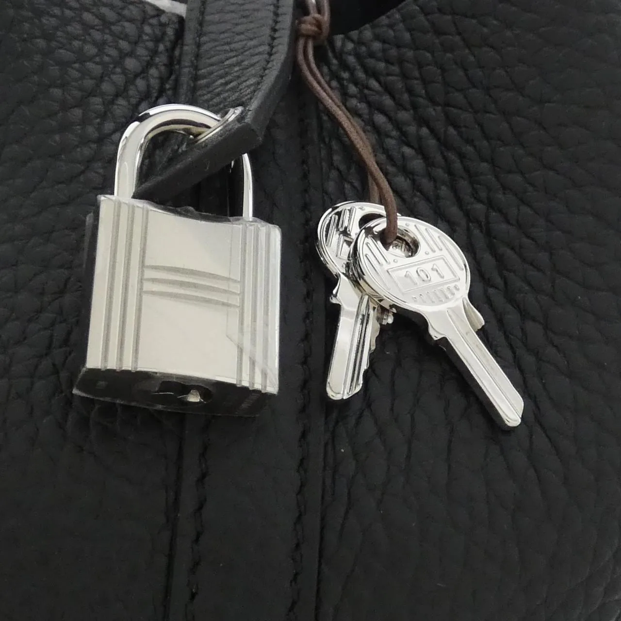 HERMES Picotin 056289CK Handbag Clemence Black Clemence Leather Rank A - Thumbnail 3