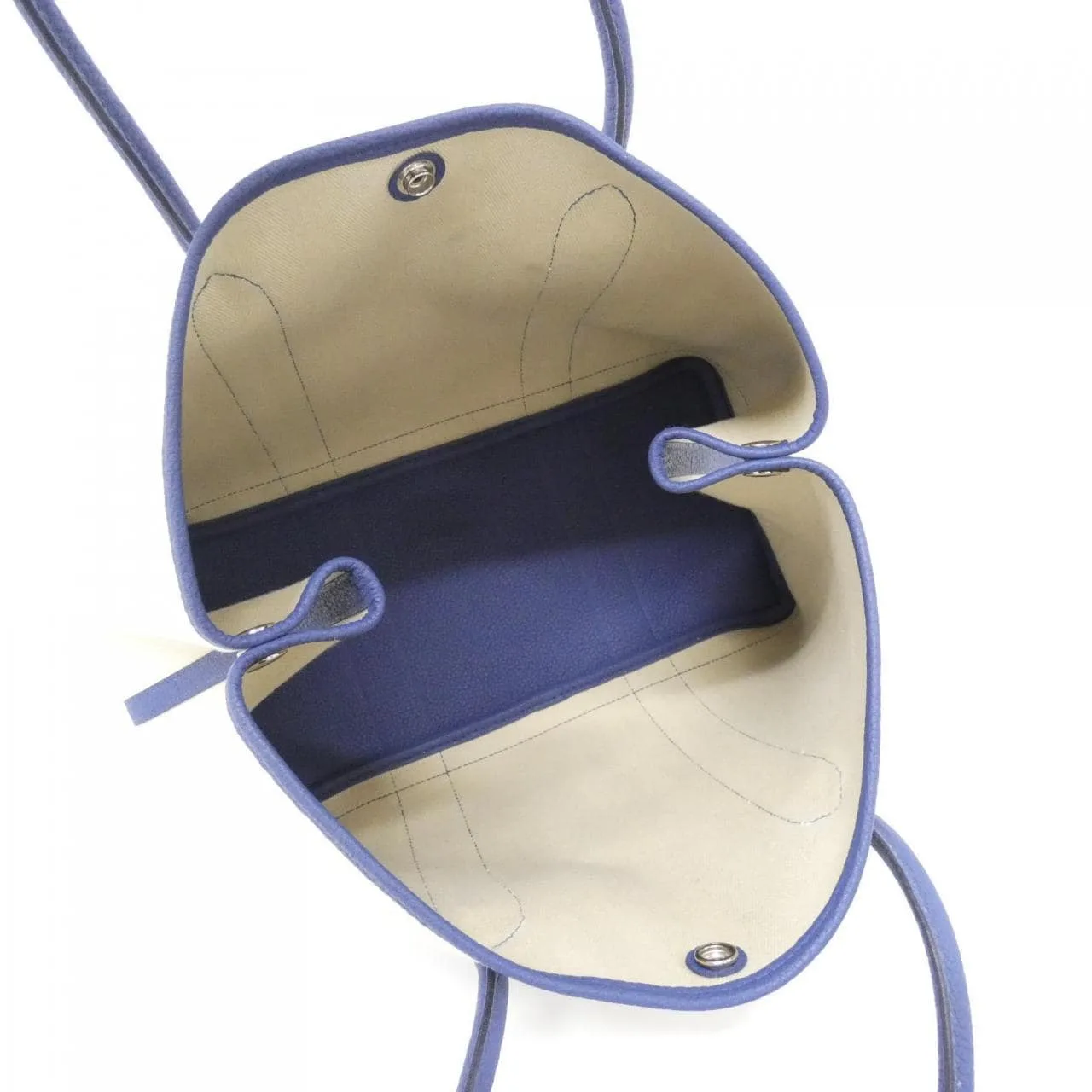 HERMES Garden Party 066739CK Tote Blue Rank A - Thumbnail 4