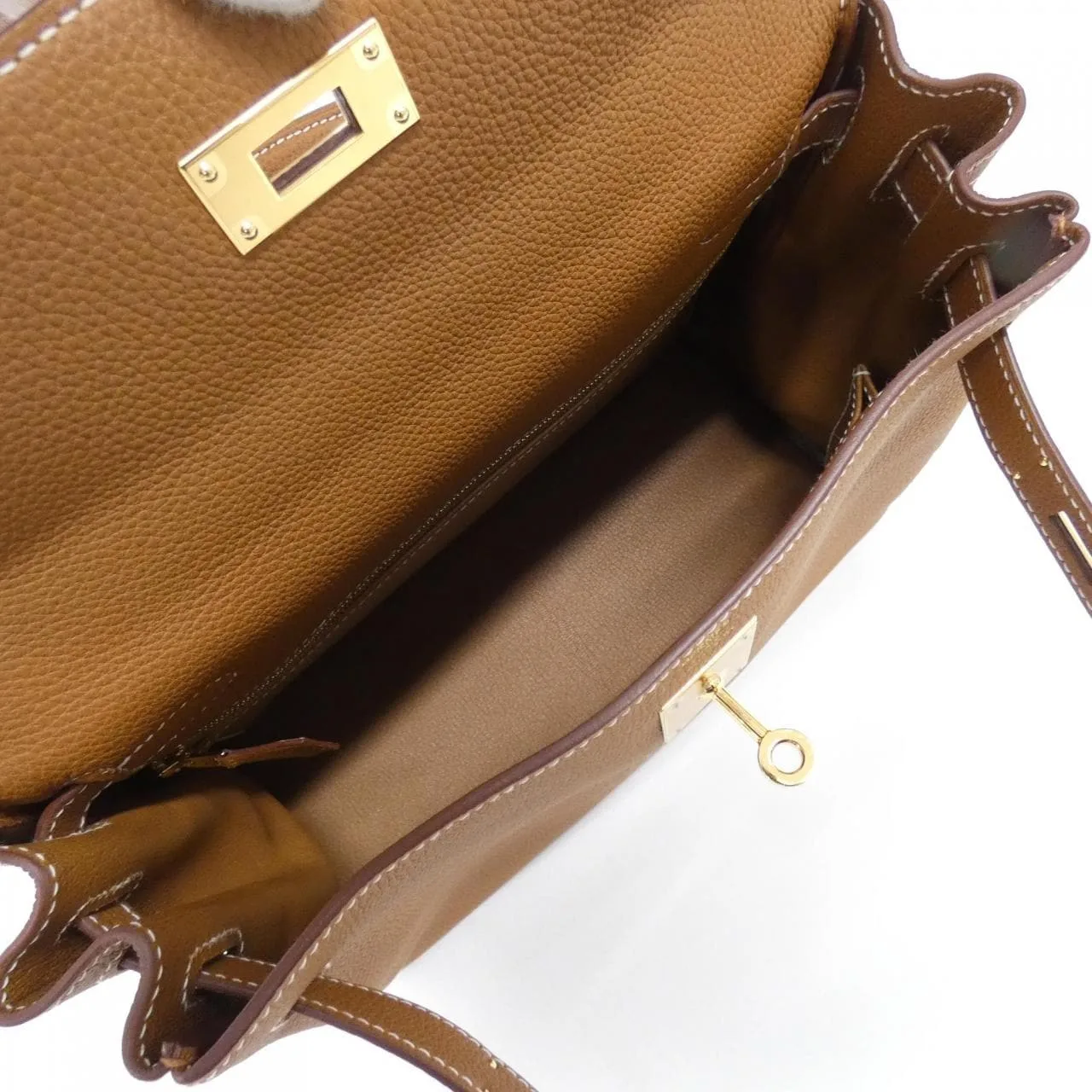HERMES Kelly 027630CC Handbag Togo Gold Togo Leather Rank A - Thumbnail 8