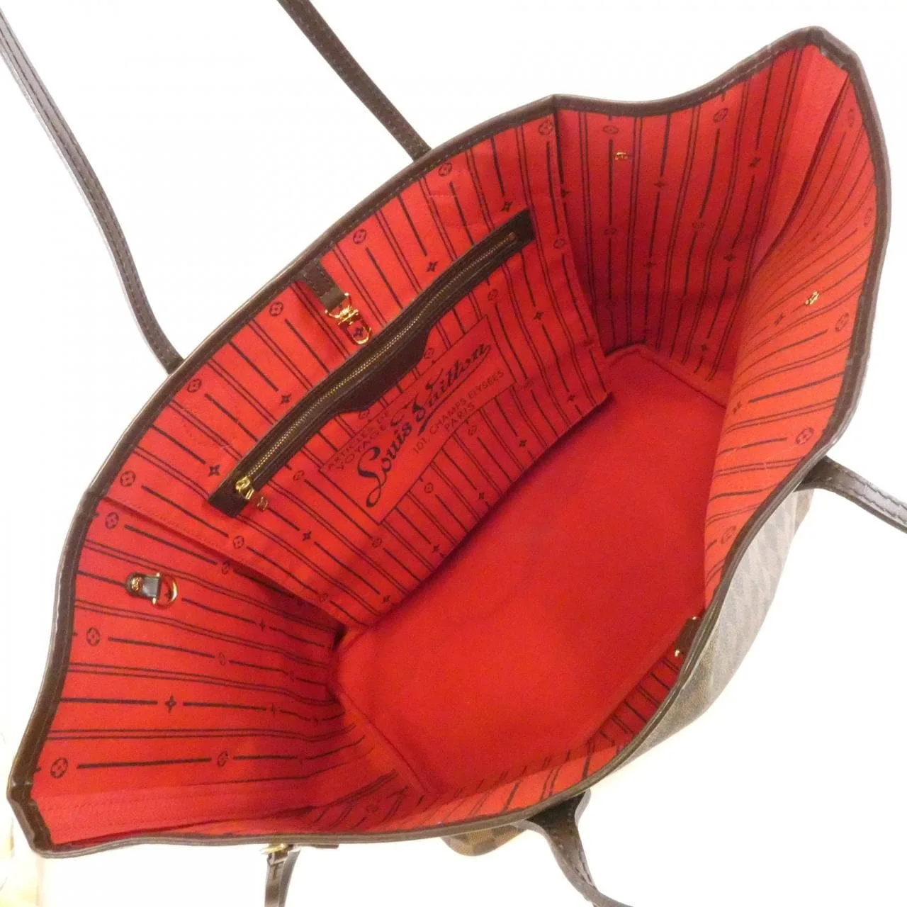 LOUIS VUITTON Neverfull N51106 Tote Damier 黑色 Damier 中古品B - 縮圖 7