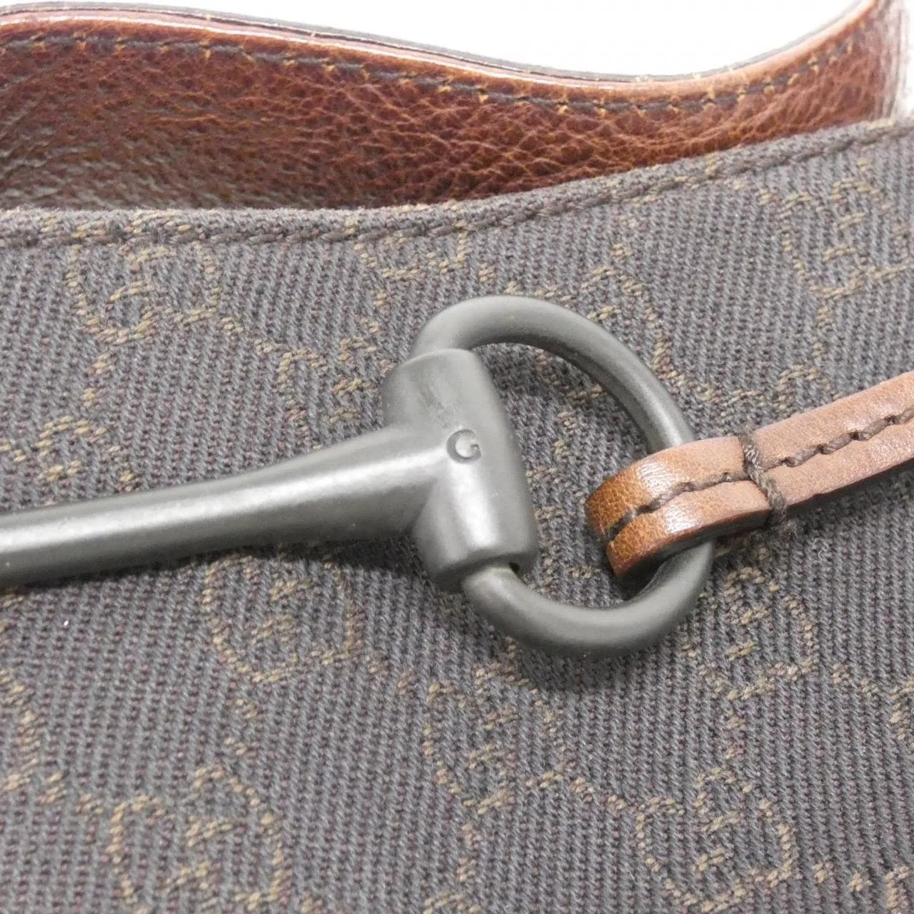 GUCCI 101975 肩背包 牛仔布 棕色 牛仔布 中古品A - 縮圖 4