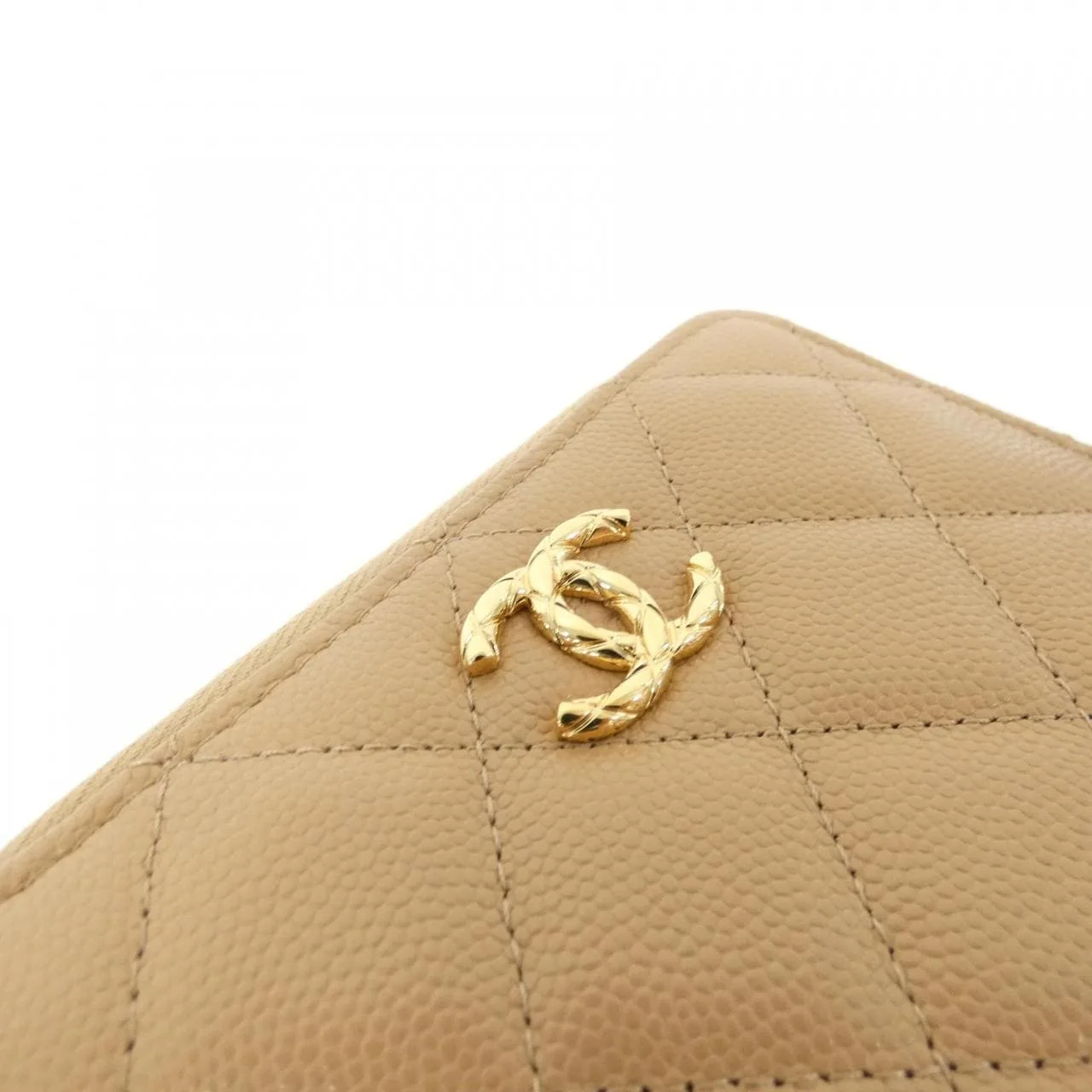 CHANEL AP5016 Wallet Grained Calfskin 米色 荔枝紋牛皮 中古品A - 縮圖 4