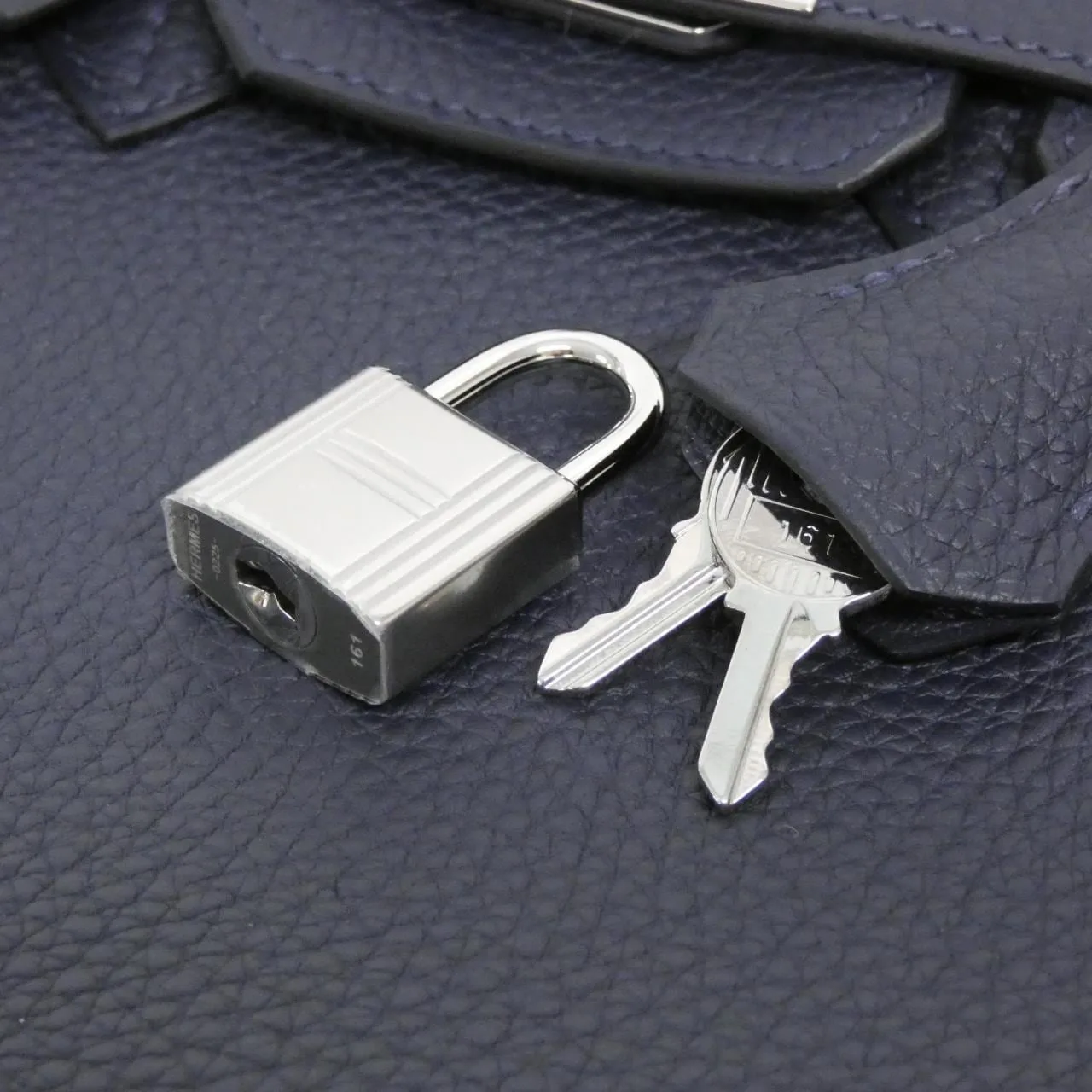 HERMES Birkin 041344CK Handbag Togo Blue Togo Leather Unused - Thumbnail 4