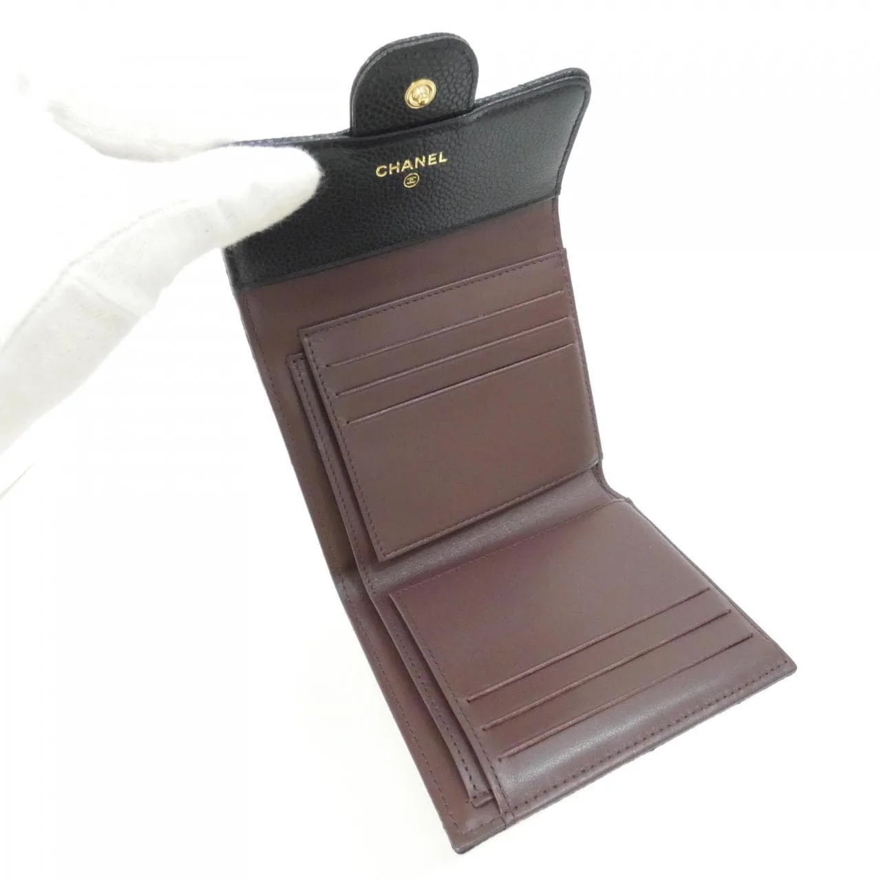 CHANEL Timeless Classic AP0231 Wallet Grained Calfskin 黑色 荔枝紋牛皮 中古品A - 縮圖 4