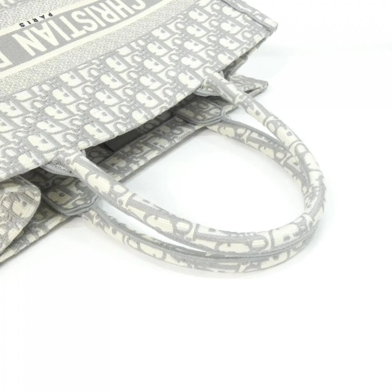 DIOR Book Tote M1296ZRIW Tote Canvas 灰色 帆布 未使用品 - 縮圖 4