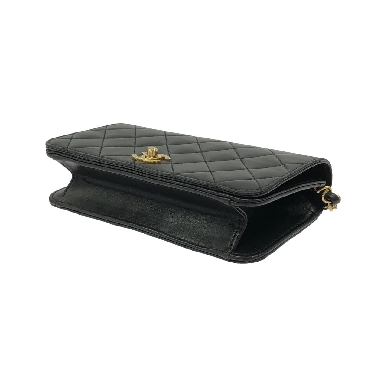 CHANEL Shoulder Lambskin Black Lambskin Rank A - Thumbnail 3