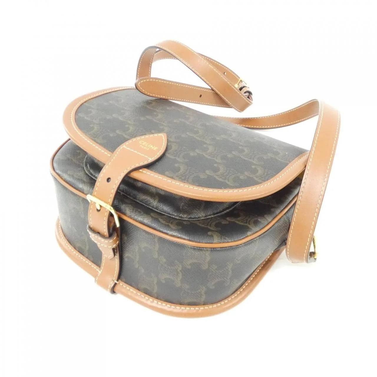 CELINE Triomphe 191502BZJ Shoulder Canvas 黑色 帆布 中古品A - 縮圖 3