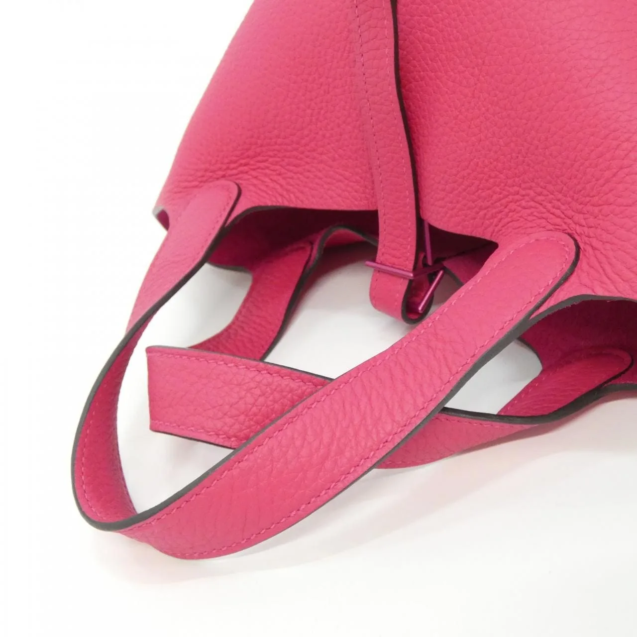 HERMES Picotin 079194CA Handbag Clemence Black Clemence Leather Rank A - Thumbnail 7