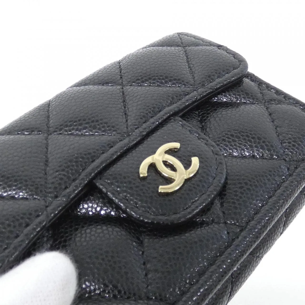 CHANEL Timeless Classic AP0230 Wallet Grained Calfskin 黑色 荔枝紋牛皮 中古品A - 縮圖 4