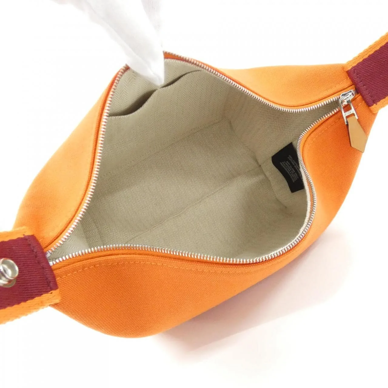 HERMES 103222M Pouch Canvas 黑色 帆布 中古品A - 縮圖 6