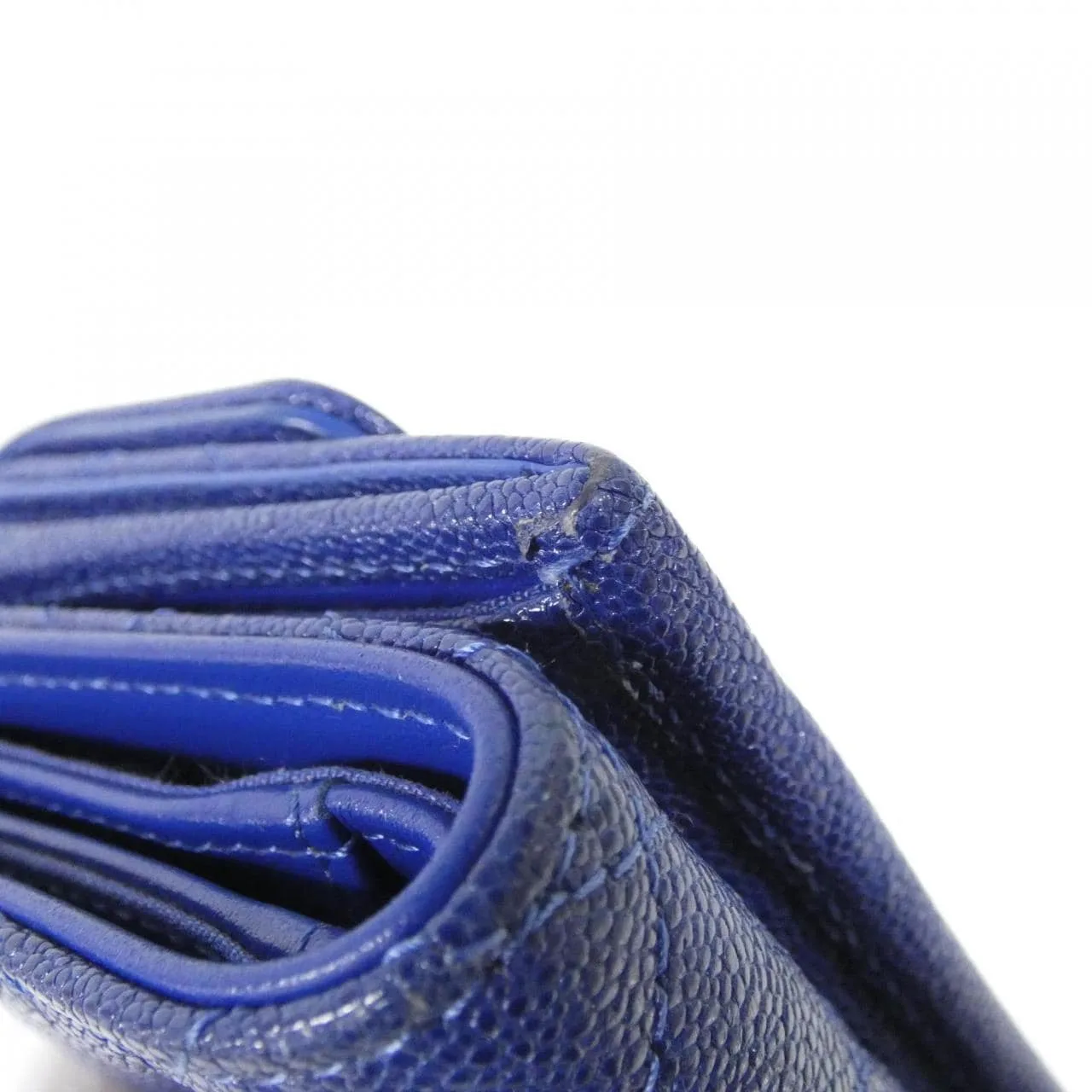 CHANEL Boy Chanel 84432 Wallet Grained Calfskin Blue Grained Calfskin Rank A - Thumbnail 4