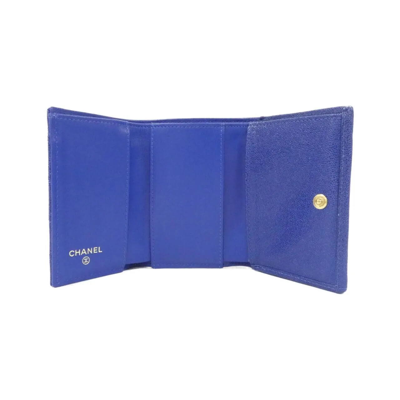 CHANEL Boy Chanel 84432 Wallet Grained Calfskin Blue Grained Calfskin Rank A - Thumbnail 8