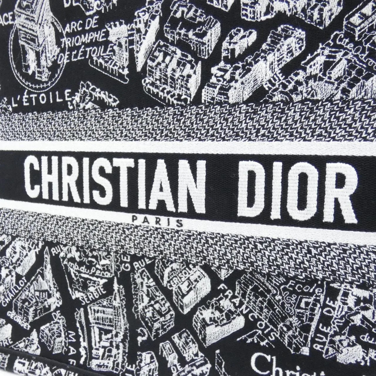 DIOR Book Tote M1296ZOMP 托特包 帆布 黑色 帆布 中古品A - 縮圖 4