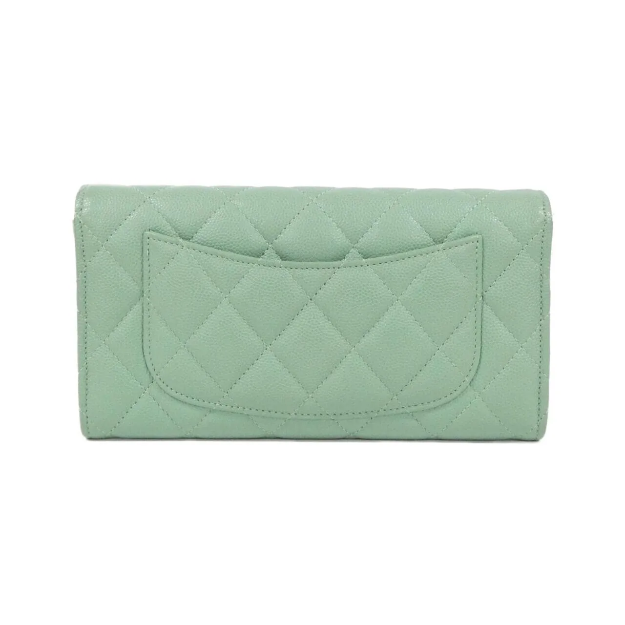 CHANEL Timeless Classic AP0241 Wallet Grained Calfskin Green Grained Calfskin Rank A - Thumbnail 2