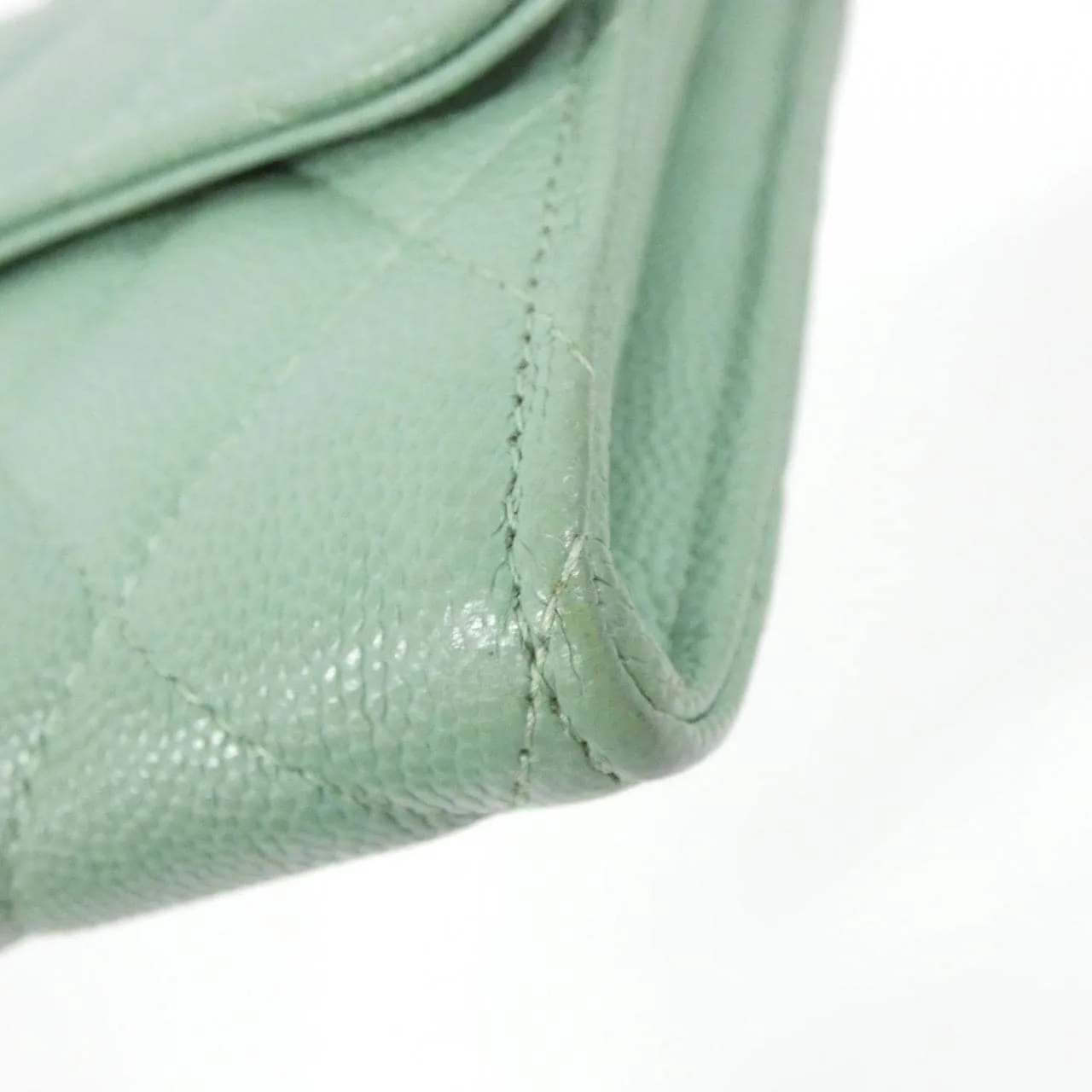 CHANEL Timeless Classic AP0241 Wallet Grained Calfskin Green Grained Calfskin Rank A - Thumbnail 3