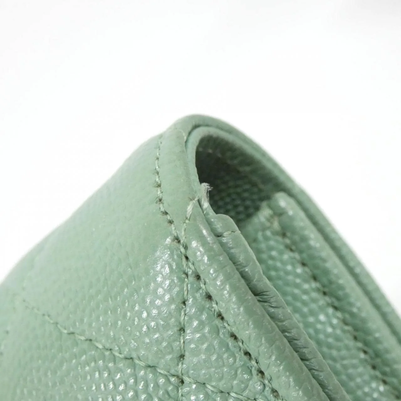 CHANEL Timeless Classic AP0241 Wallet Grained Calfskin Green Grained Calfskin Rank A - Thumbnail 6