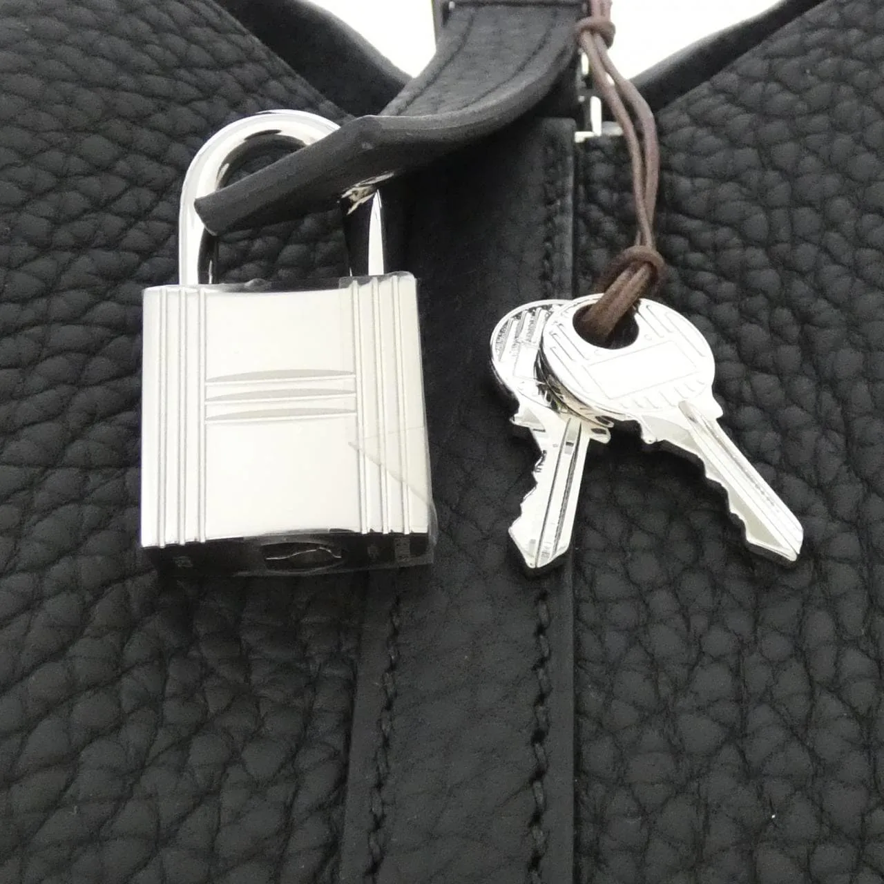 HERMES Picotin 056289CK Handbag Clemence Black Clemence Leather Unused - Thumbnail 4