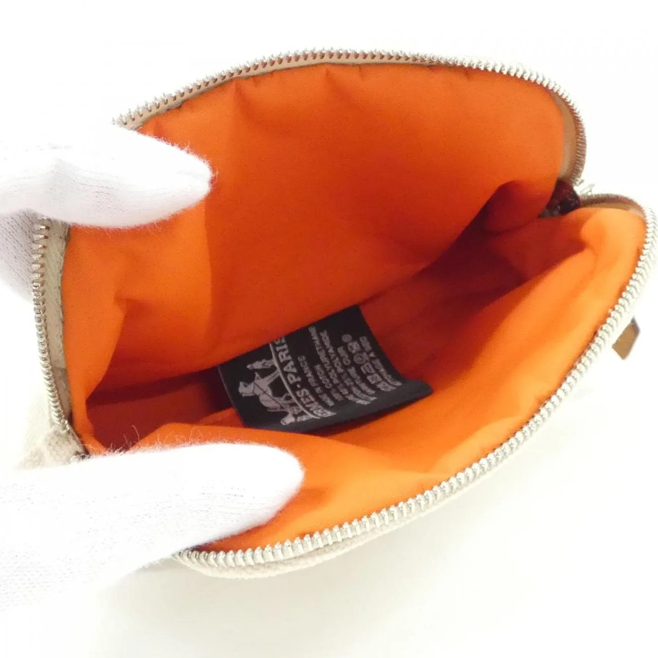 HERMES Bolide 103772M Pouch Canvas 黑色 帆布 中古品A - 縮圖 5
