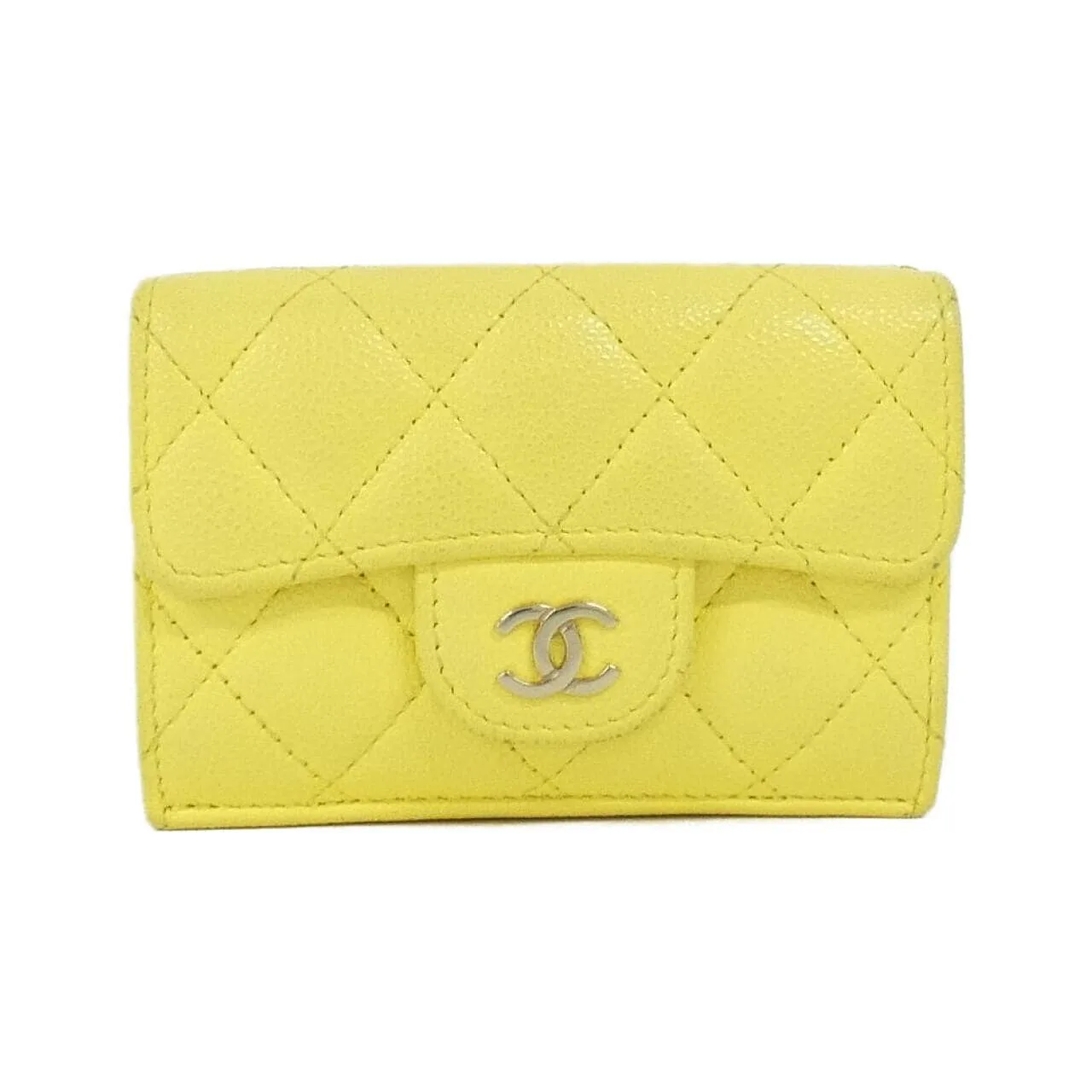 CHANEL Timeless Classic AP0230 Wallet Grained Calfskin Yellow