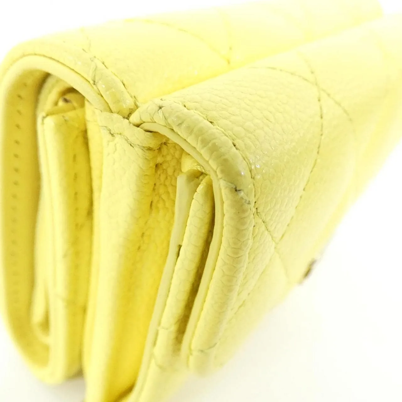 CHANEL Timeless Classic AP0230 Wallet Grained Calfskin 黃色 荔枝紋牛皮 中古品B - 縮圖 5