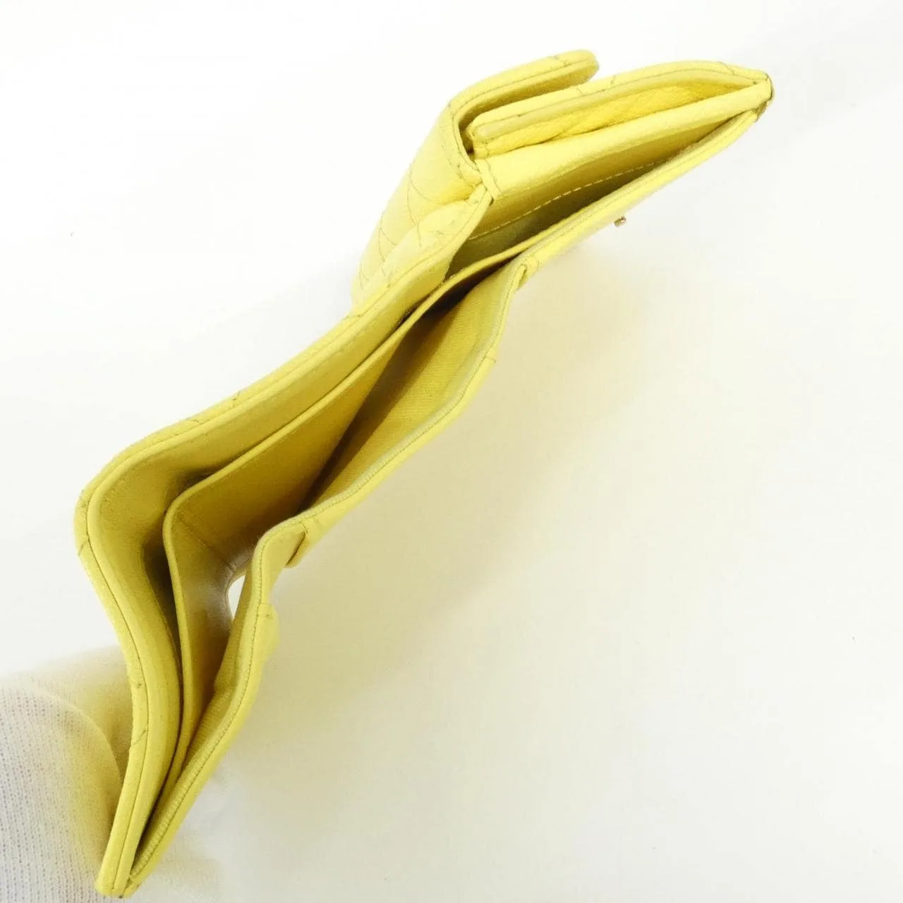 CHANEL Timeless Classic AP0230 Wallet Grained Calfskin 黃色 荔枝紋牛皮 中古品B - 縮圖 7