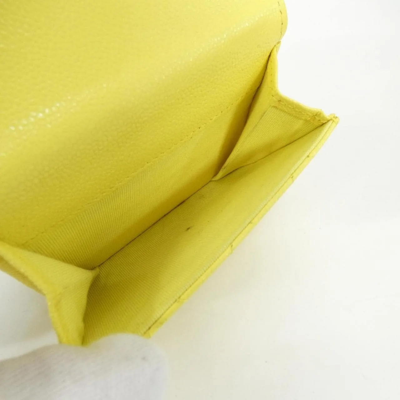 CHANEL Timeless Classic AP0230 Wallet Grained Calfskin 黃色 荔枝紋牛皮 中古品B - 縮圖 9