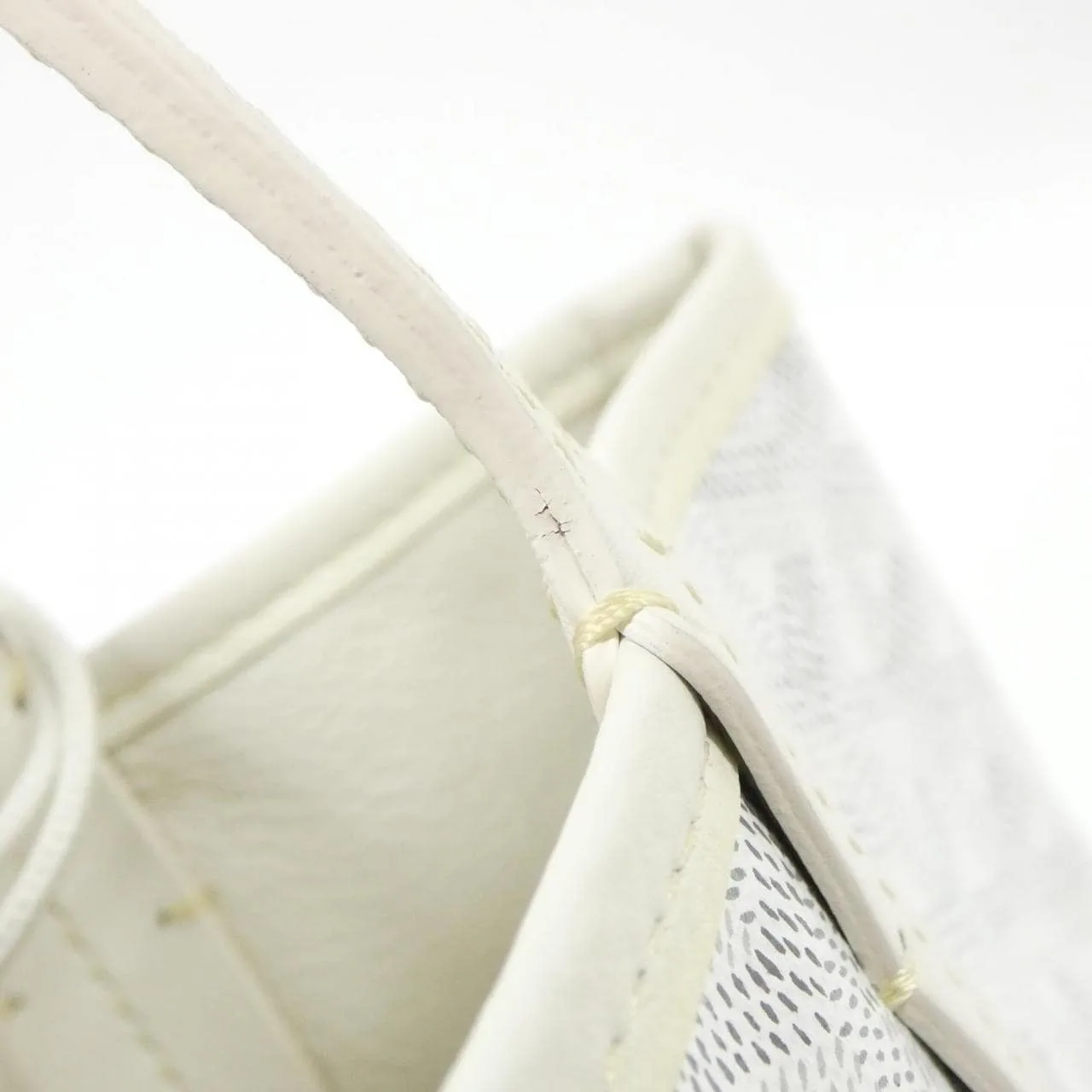 GOYARD Anjou Handbag Canvas 白色 帆布 中古品A - 縮圖 7