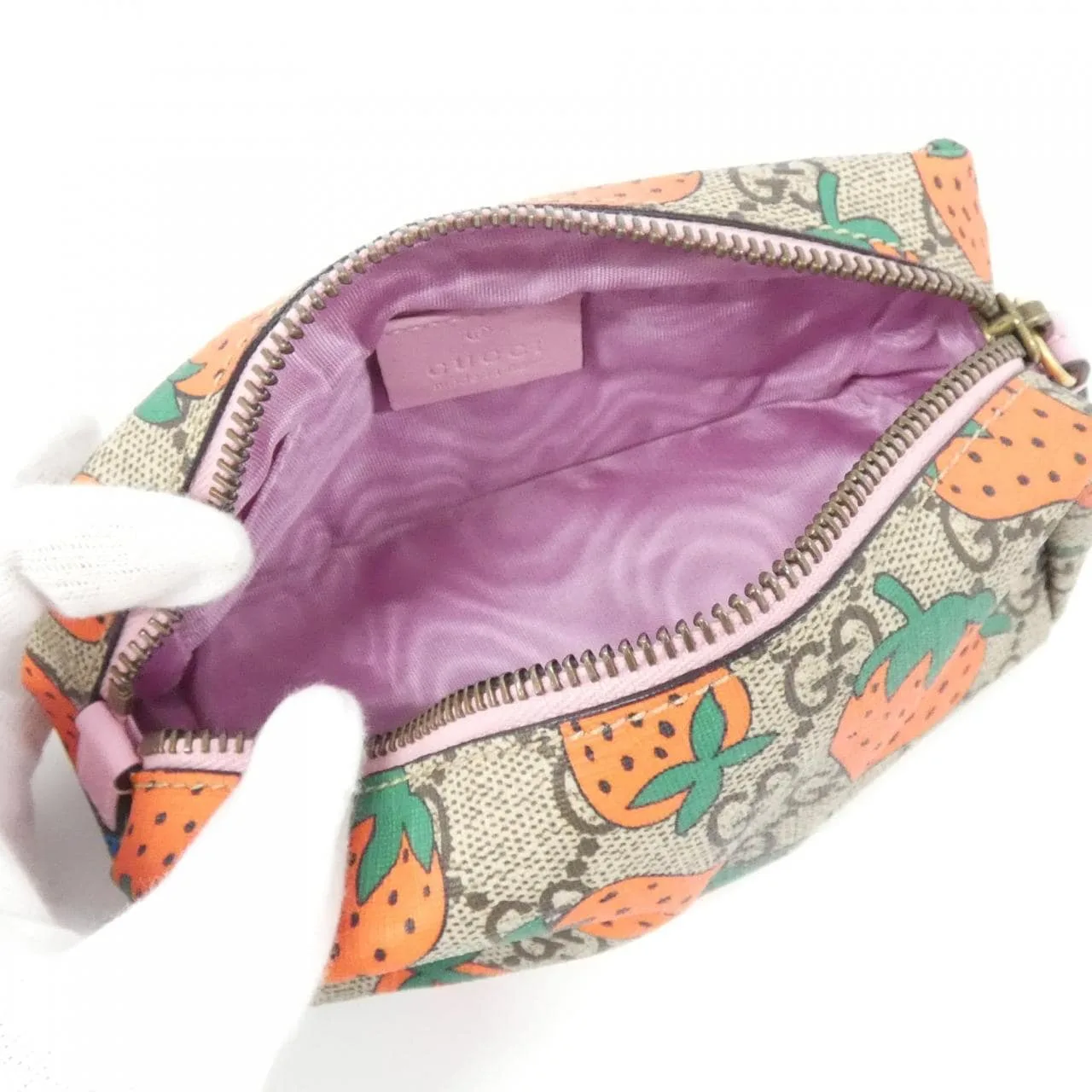 GUCCI 576217 G3EAT Pouch Canvas 黑色 帆布 中古品A - 縮圖 3