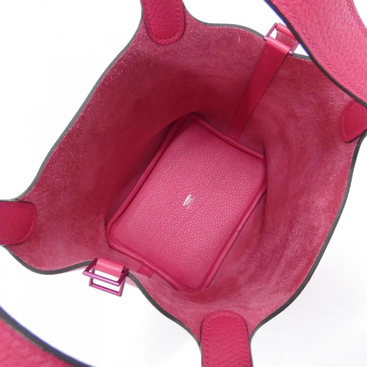 HERMES Picotin 079194CA Handbag Clemence Black Clemence Leather Rank A - Thumbnail 6