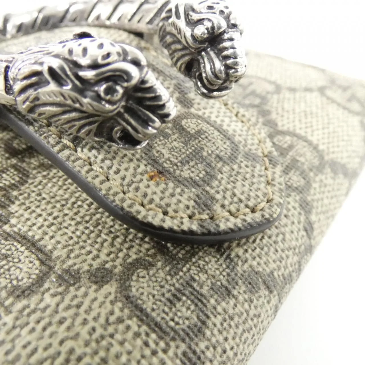 GUCCI 627073 KHNSN Wallet Canvas 黑色 帆布 中古品A - 縮圖 3