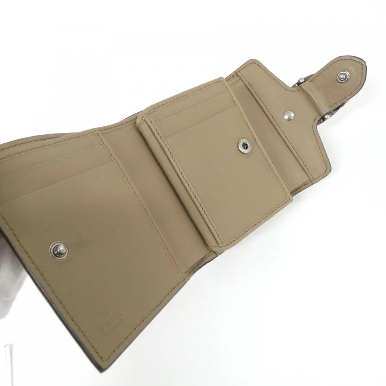 GUCCI 627073 KHNSN Wallet Canvas 黑色 帆布 中古品A - 縮圖 5