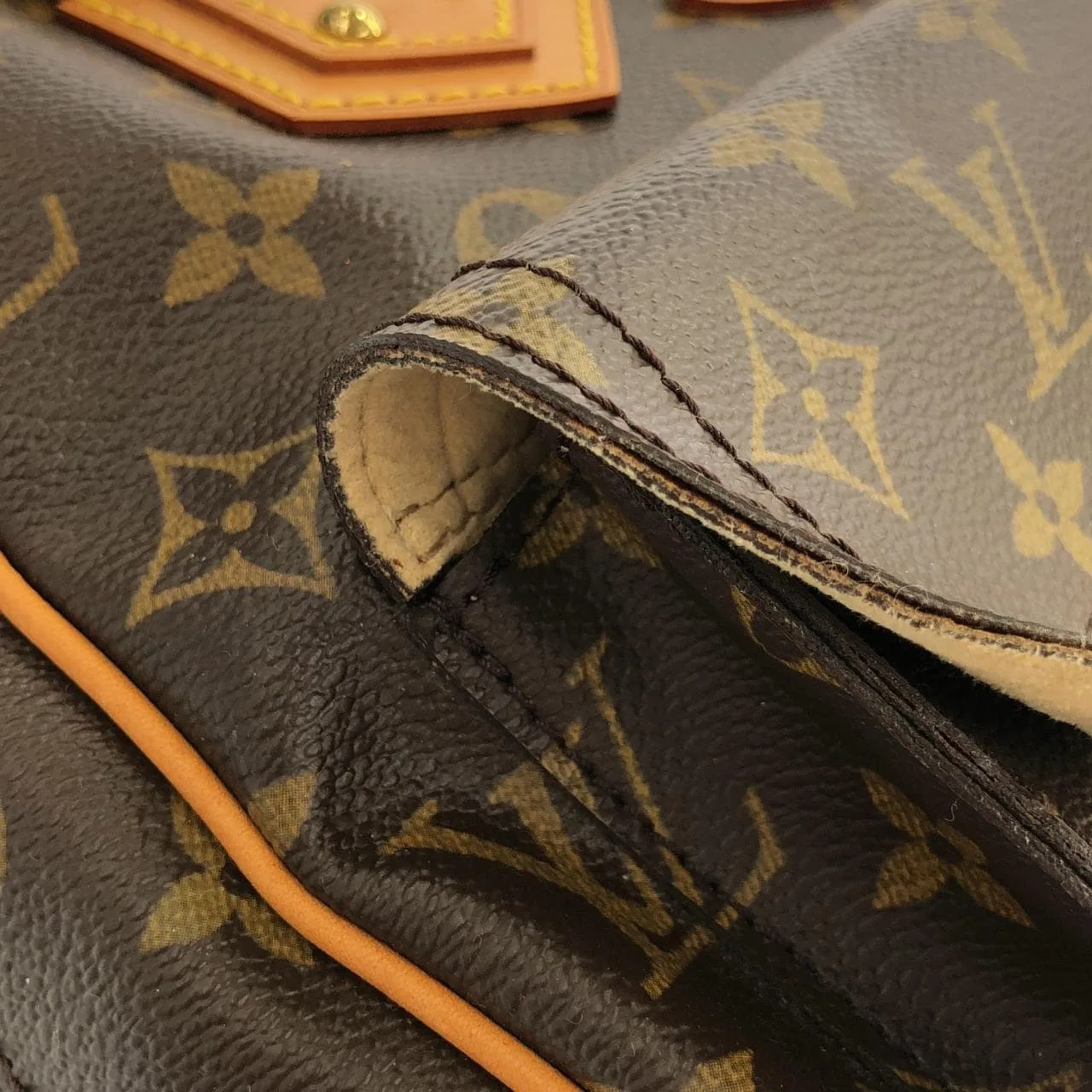 LOUIS VUITTON M40025 Handbag Monogram 黑色 Monogram 中古品A - 縮圖 6