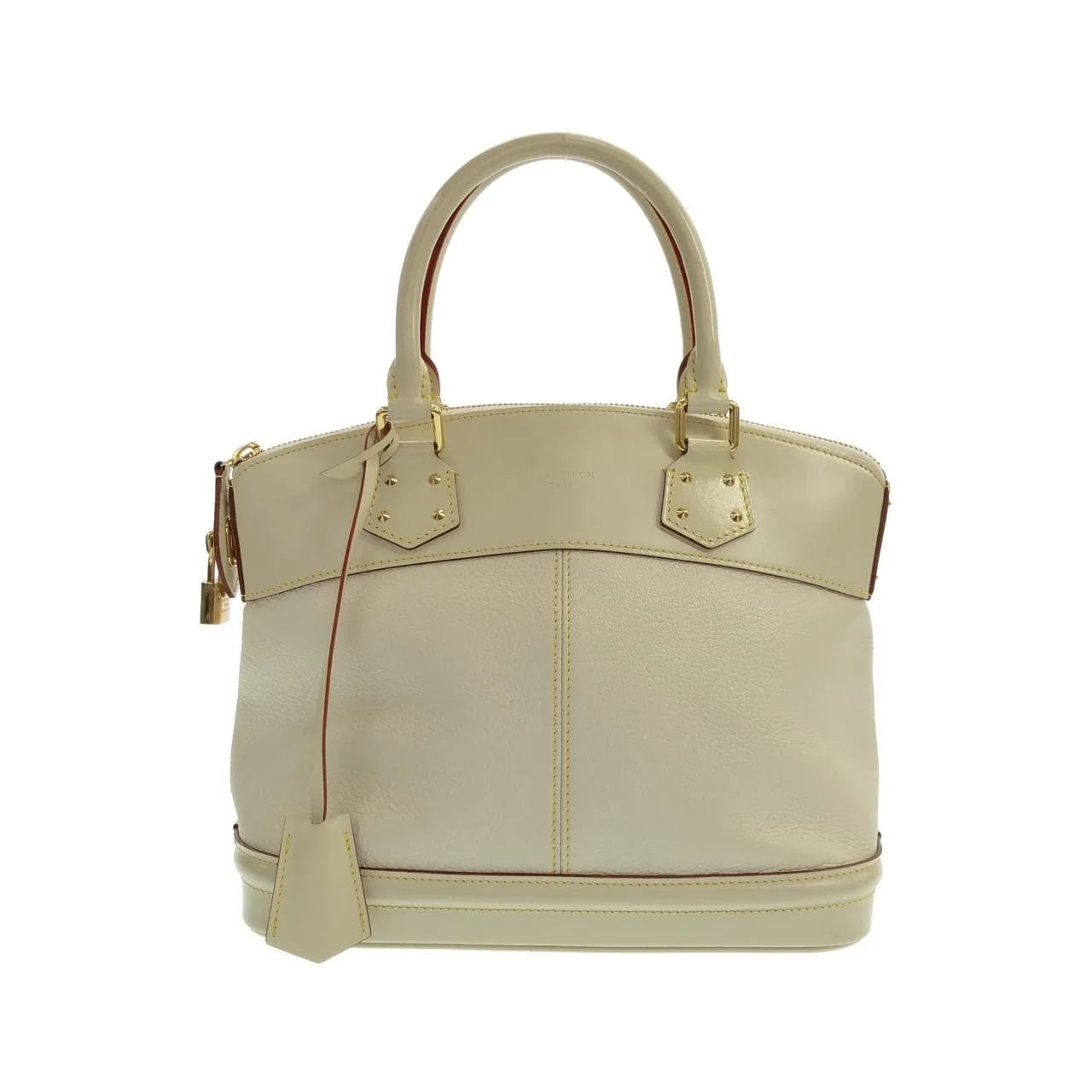 LOUIS VUITTON Lockit M91887 Handbag Leather White