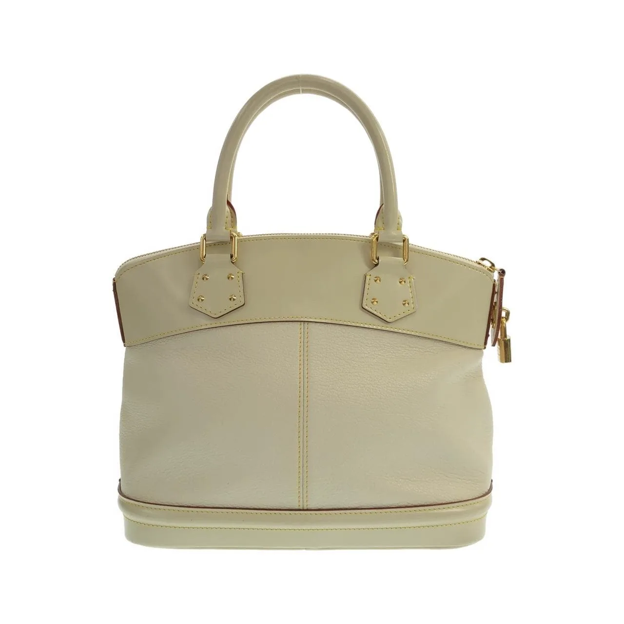 LOUIS VUITTON Lockit M91887 Handbag Leather 白色 皮革 中古品A - 縮圖 2