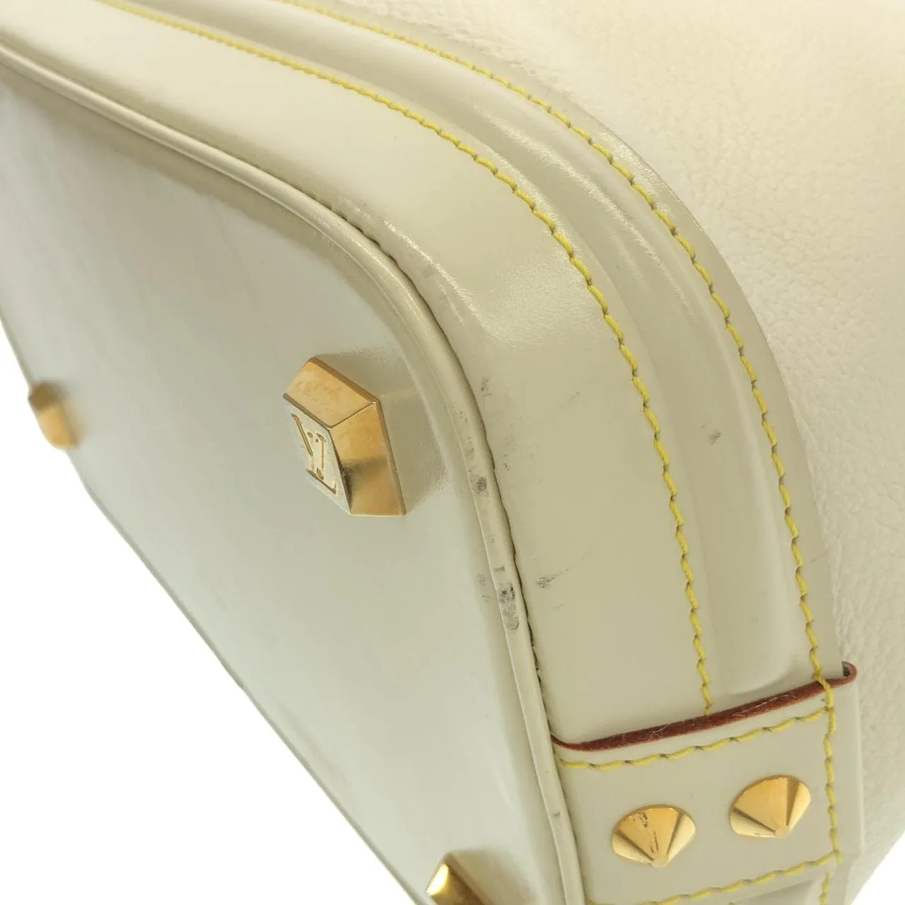 LOUIS VUITTON Lockit M91887 Handbag Leather 白色 皮革 中古品A - 縮圖 3