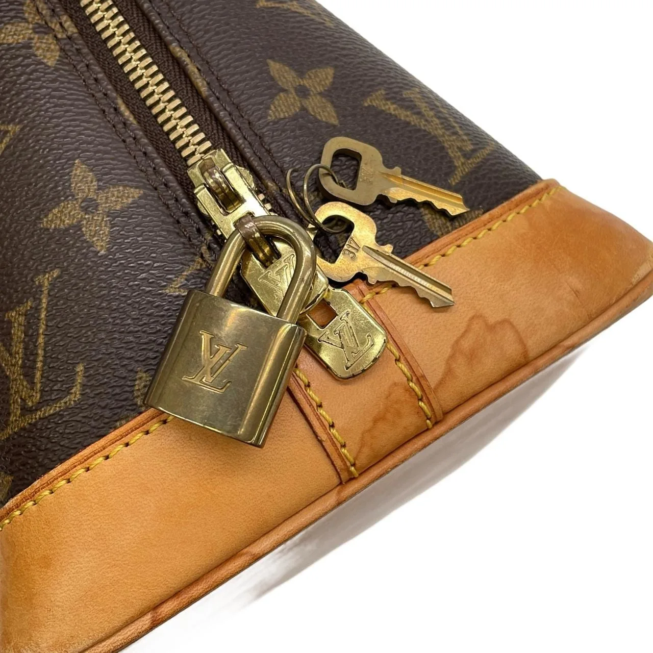 LOUIS VUITTON Alma M51130 Handbag Monogram 黑色 Monogram 中古品B - 縮圖 4