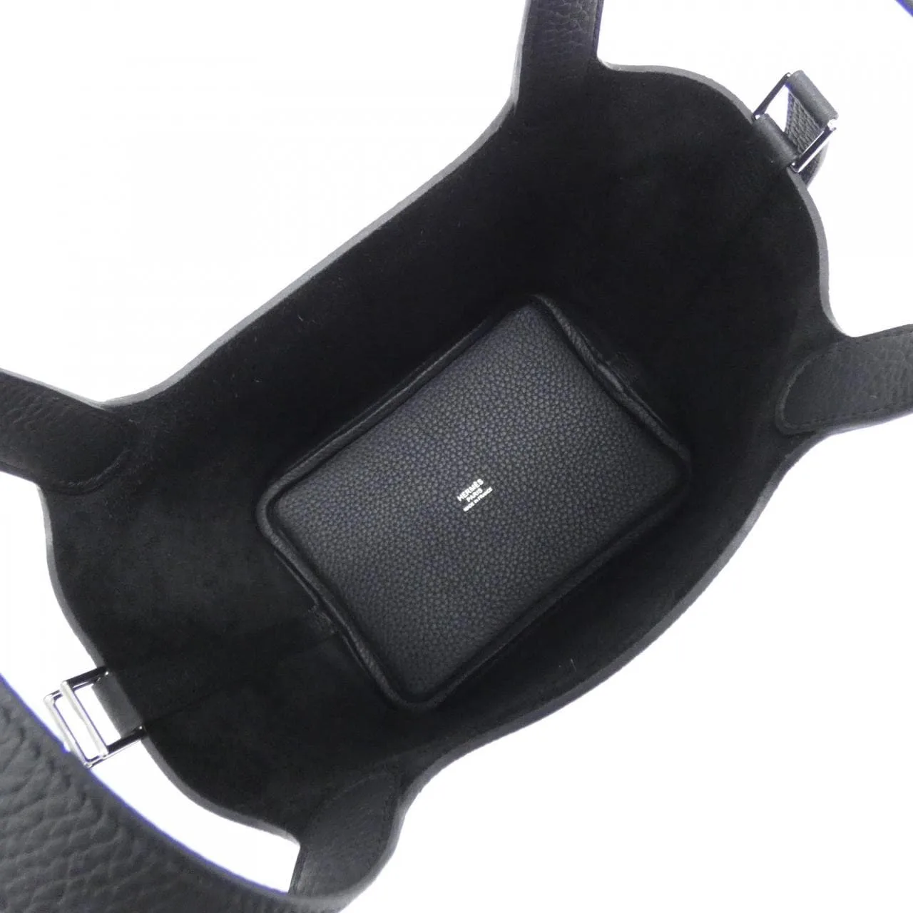 HERMES Picotin 056289CK Handbag Clemence Black Clemence Leather Unused - Thumbnail 5