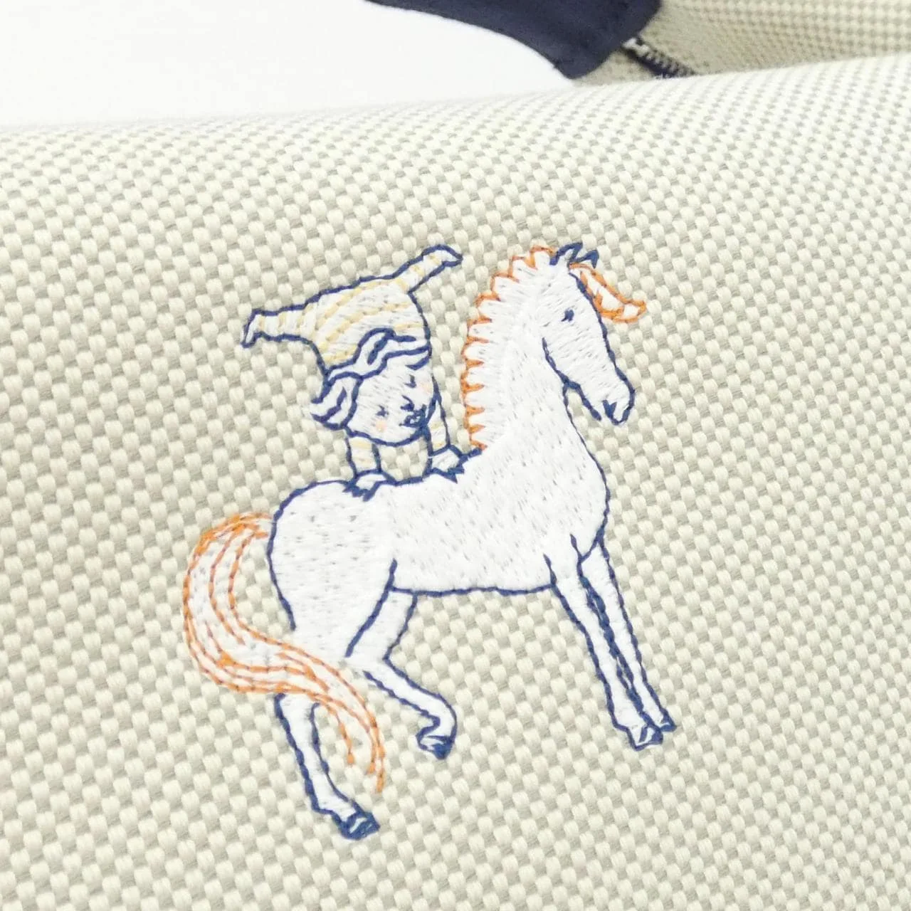 HERMES 103587M 小袋 帆布 黑色 帆布 中古品A - 縮圖 4