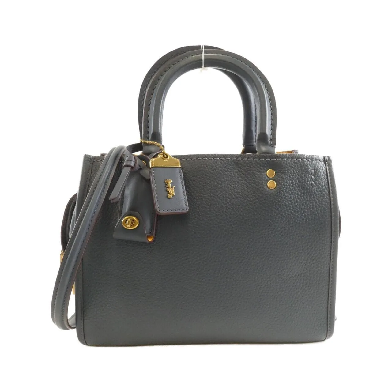 COACH 54536 Handbag Leather Blue