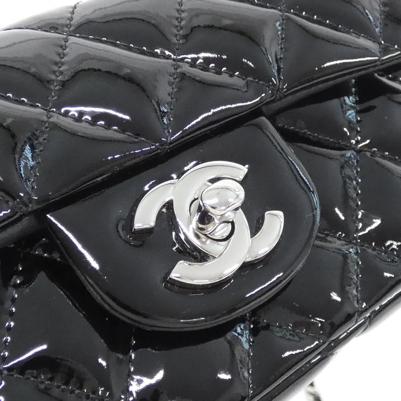 CHANEL 65050 Shoulder Patent Leather Black Patent Leather Rank A - Thumbnail 4