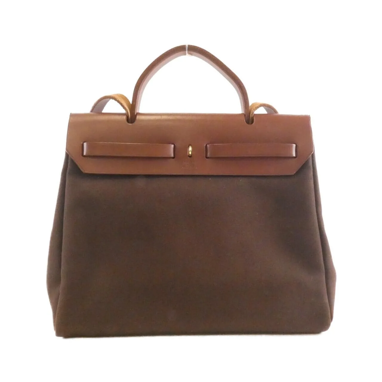 HERMES Herbag 044764CP Handbag Black Rank B - Thumbnail 2