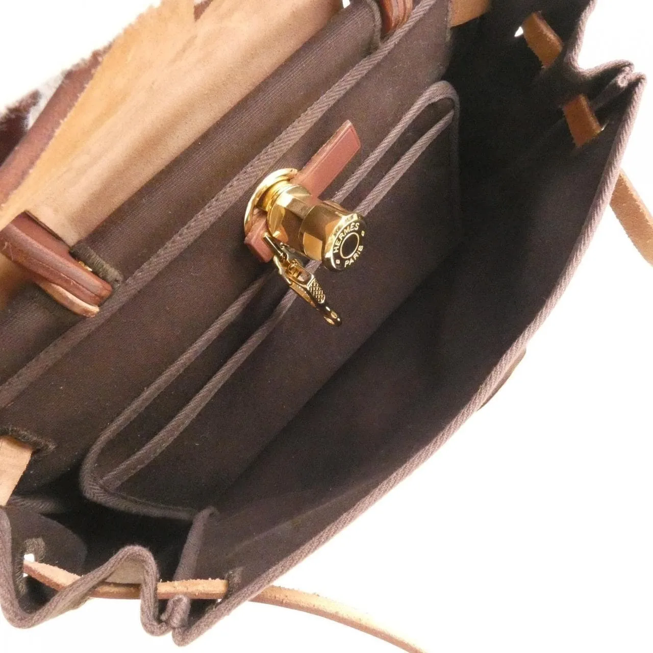 HERMES Herbag 044764CP Handbag Black Rank B - Thumbnail 10