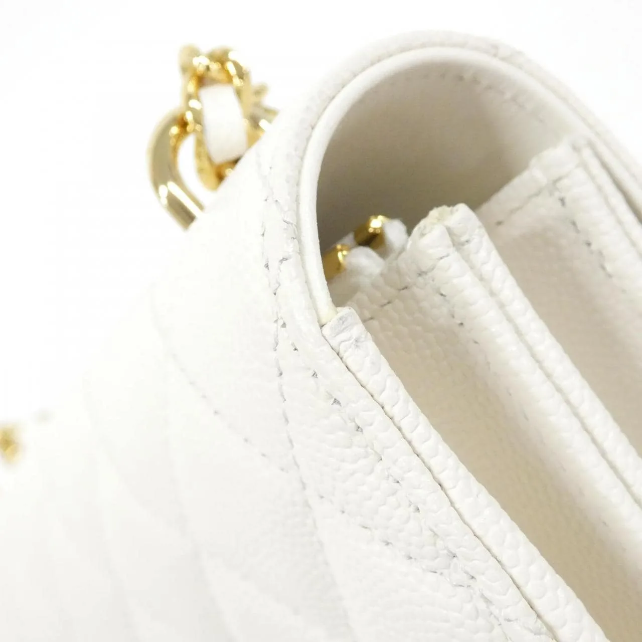 CHANEL Chanel 19 AP3318 Wallet Grained Calfskin White Grained Calfskin Rank A - Thumbnail 5